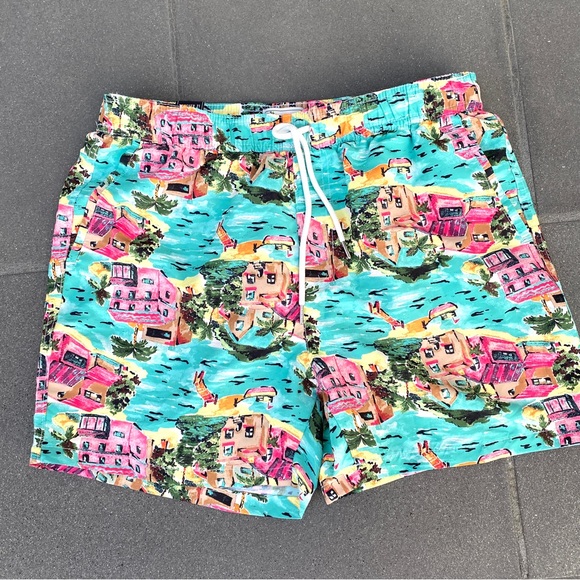 FOREVER 21 mens swim trunks board shorts bathing suit tropical print NEW L men’s - Picture 7 of 9